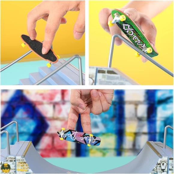 Finger Skateboard Ramp Set, Fingerboard Skate Park Kit with Fingerboard Rai - Picture 6 of 7